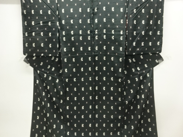 JAPANESE KIMONO / ANTIQUE KIMONO / TAISHO ROMAN STYLE / MEISEN / WOVEN ABSTRACT FLOWERS